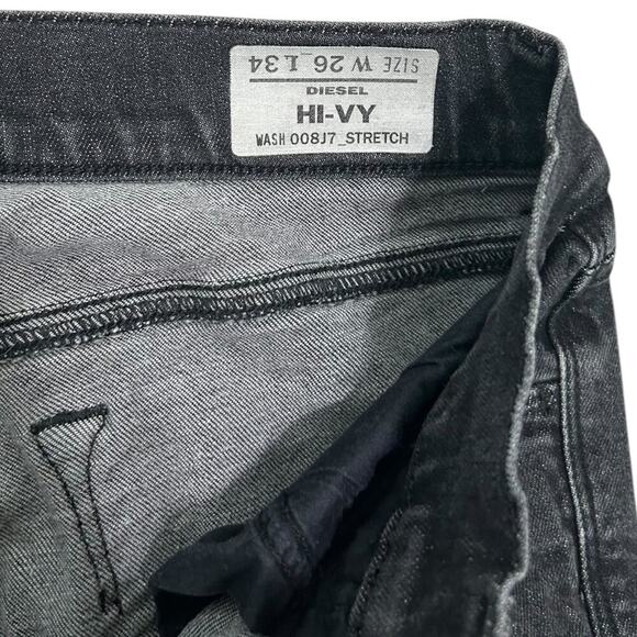 Diesel Hi-Vy Stretch Black Y2K Skinny Jeans - Picture 6 of 6